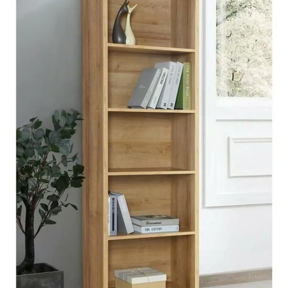 BOXED METRO TALL WIDE BOOKCASE - OAK (1 BOX) - COLLECTION ONLY