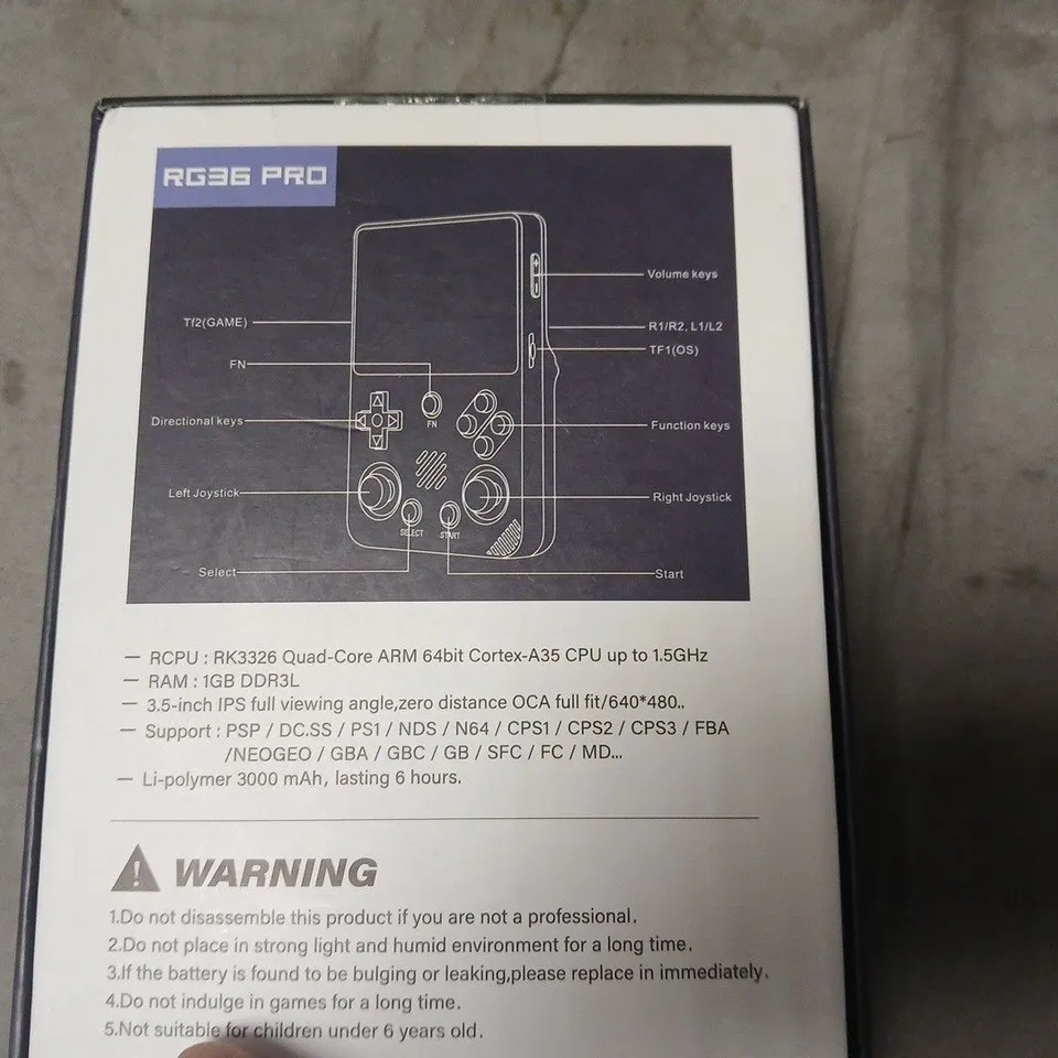 RG36 PRO HANDHELD GAME CONSOLE – BOXED