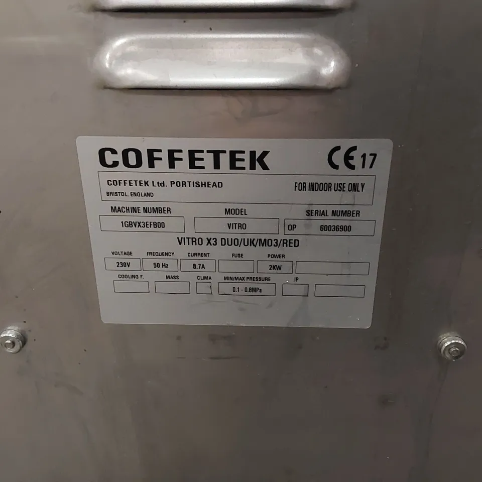 COFFETEK VITRO X3 DUO COMMERCIAL COFFEE MACHINE 