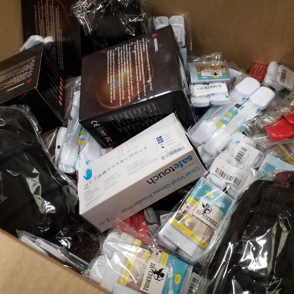 PALLET OF 6 BOXES CONTAINING ASSORTED PRODUCTS INCLUDING HEAT POWERED STOVE FAN, LED LIGHT BULBS, CLEAR VINYL GLOVES, UNICORN COLOURING KIT, PAINT BY NUMBERS KIT, GINSENG TEA