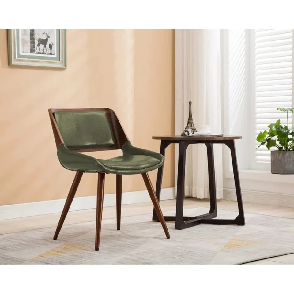 BOXED ACCENT DINING CHAIR SHINY GREEN