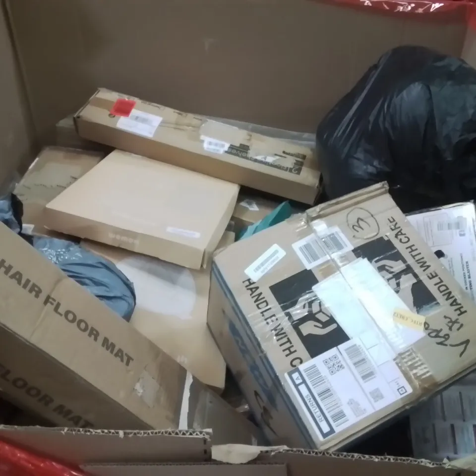 PALLET OF ASSORTED HOUSEHOLD GOODS AND PRODUCTS TO INCLUDE;BED RAIL,KEPLIN AIRFRYER,BAR TABLE