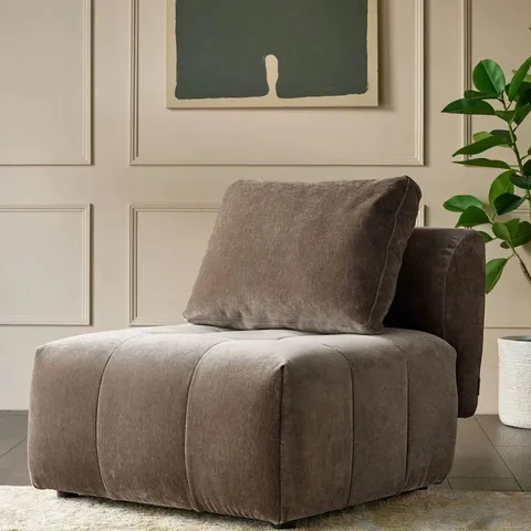 BOXED DANETTI LILLIAN MOCHA FABRIC SINGLE SOFA MODULE