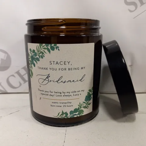 BOXED TRANQUILITY SCENTED BRIDESMAID CANDLE