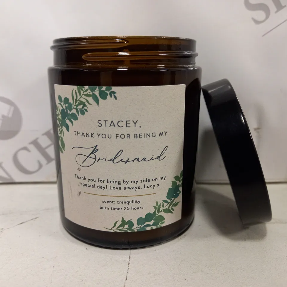 BOXED TRANQUILITY SCENTED BRIDESMAID CANDLE