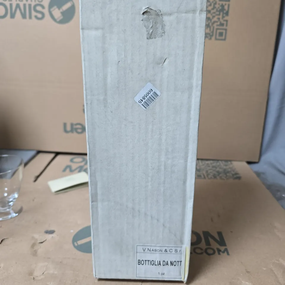 V. NASON & C. BOTTIGLIA DA NOTTE – WORLD COLLECTION GLASS BOTTLE WITH GLASS & BROCHURE