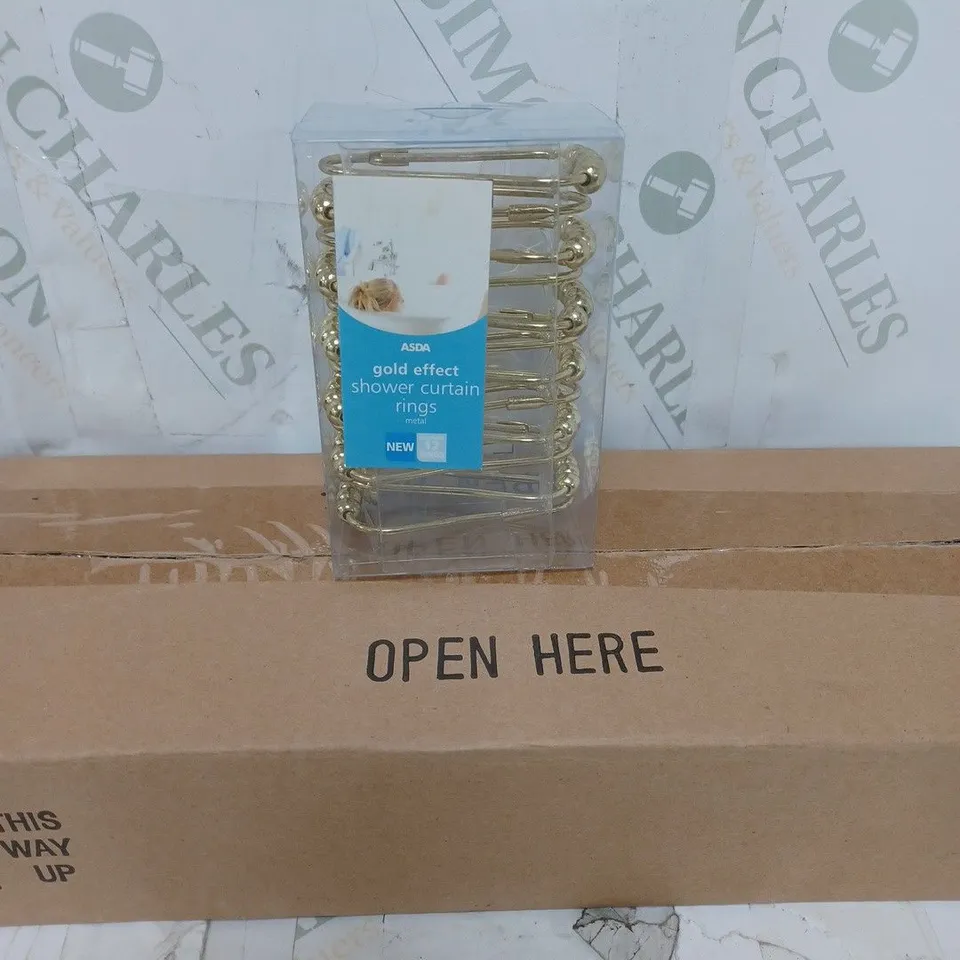 LOT OF 12 GOLD EFFECT SHOWER CURTAIN RINGS