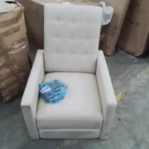 BEIGE UPHOLSTERED ARM CHAIR