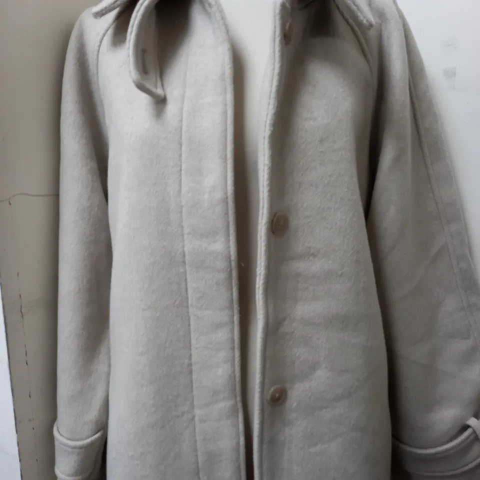 ABERCROMBIE & FITCH OVERCOAT IN BEIGE - LARGE