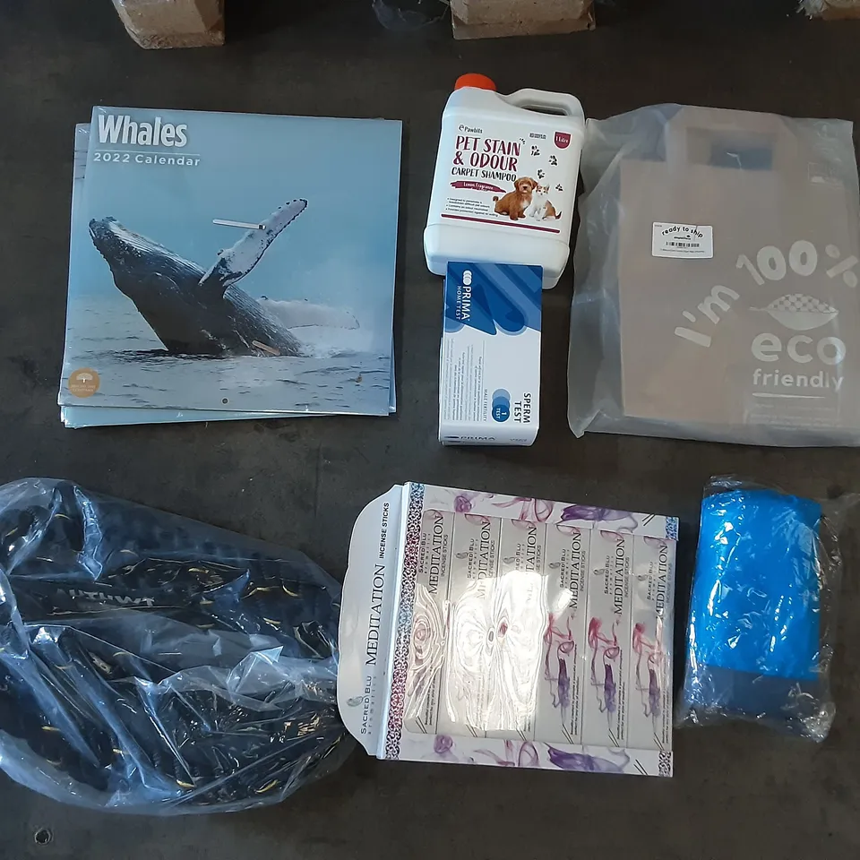 PALLET OF ASSORTED HOMEWARE ITEMS TO INCLUDE PAPER SHOPPING BAGS, INCENSE STICKS, CARPET SHAMPOO ETC