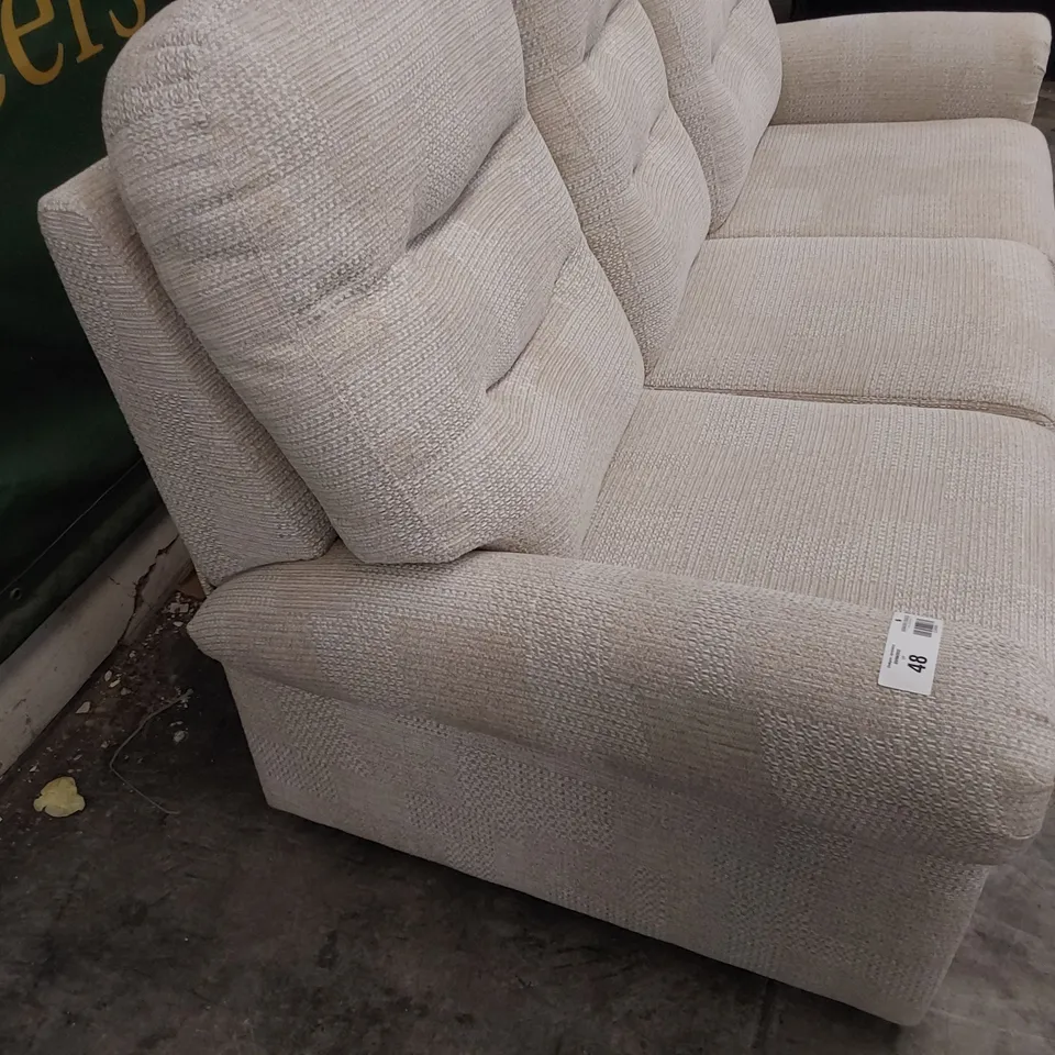 QUALITY BRITISH DESIGNER G PLAN HOLMES SMALL THREE SEATER SOFA FARO MIST FABRIC 