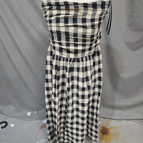 NOBODYS CHILD FELICITY MIDI DRESS - MONO GINGHAM, UK 10 (WOMEN'S)
