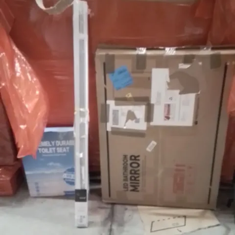 PALLET OF ASSORTED HOUSEHOLD GOODS AND PRODUCTS TO INCLUDE;LED BATHROOM MIRROR,ROLLER BLINDS,TOILET SEAT 