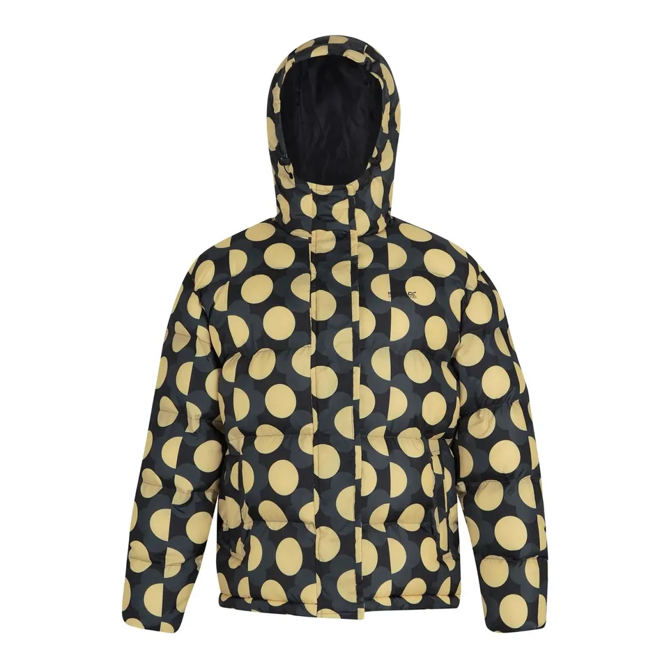 BRAND NEW REGATTA WOMENS ORLA KIELY OVERSIZED WINTER PADDED JACKET IN FRILLY FLOWER MONO (BLACK) SIZE UK 8