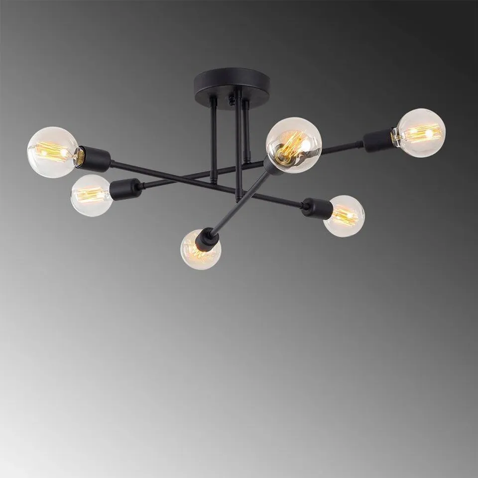 BOXED KAI 6-LIGHT 64CM SEMI FLUSH MOUNT FIXTURE 