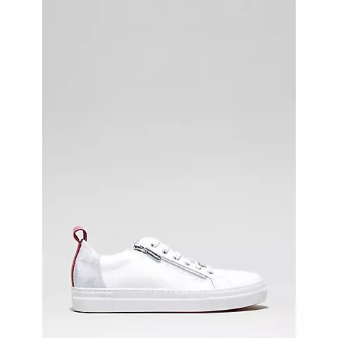 RUTH LANGSFORD TRAINER WITH ZIP DETAIL- WHITE/PINK SIZE 6