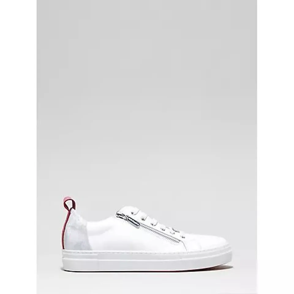 RUTH LANGSFORD TRAINER WITH ZIP DETAIL- WHITE/PINK SIZE 6