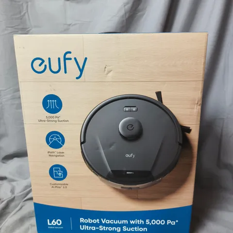 EUFY L60 ROBOT VACUUM WITH 5,000 PA ULTRA-STRONG SUCTION – BOXED