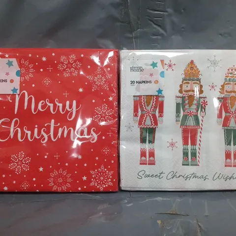 ASSORTMENT OF APPROXIMATELY 12 BOXES TO CONTAIN FESTIVE THEMED NAPKINS (8 PACKETS OF 20 NAPKINS PER BOX) - COLLECTION ONLY