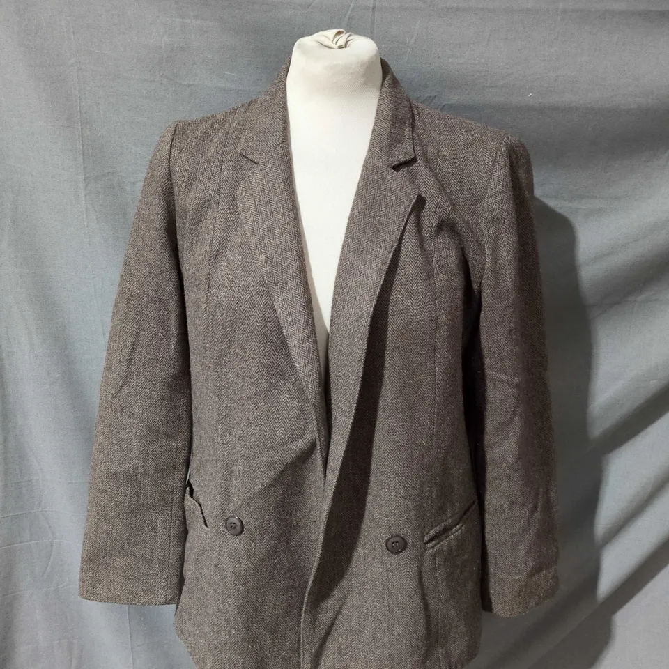 ASDALE BLAZER JACKET IN BROWN UK 12