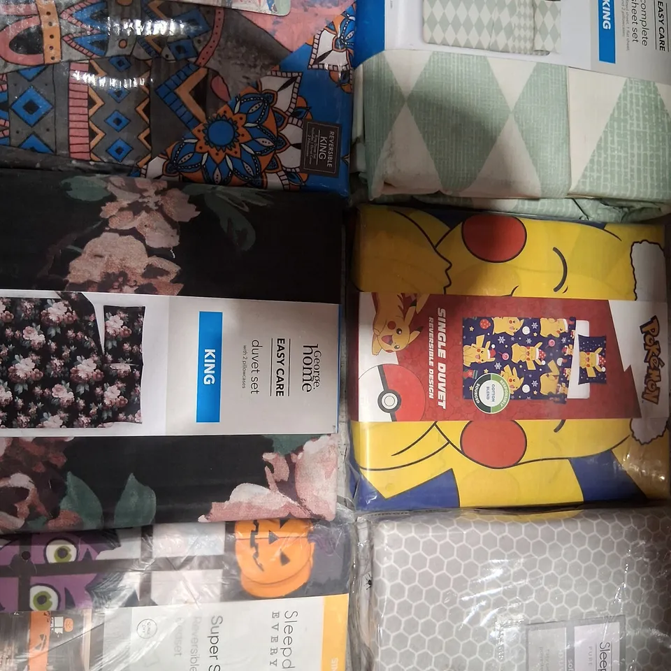 APPROXIMATELY 12 ITEMS OF ASSORTED BRAND NEW BEDDING TO INCLUDE; POKEMON, SLEEDOWN AND BEDLAM