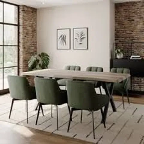 BOXED EZRA II 4-6 SEATER EXTENDABLE RECTANGLE DINING TABLE - RUSTIC WOOD EFFECT (1 BOX)