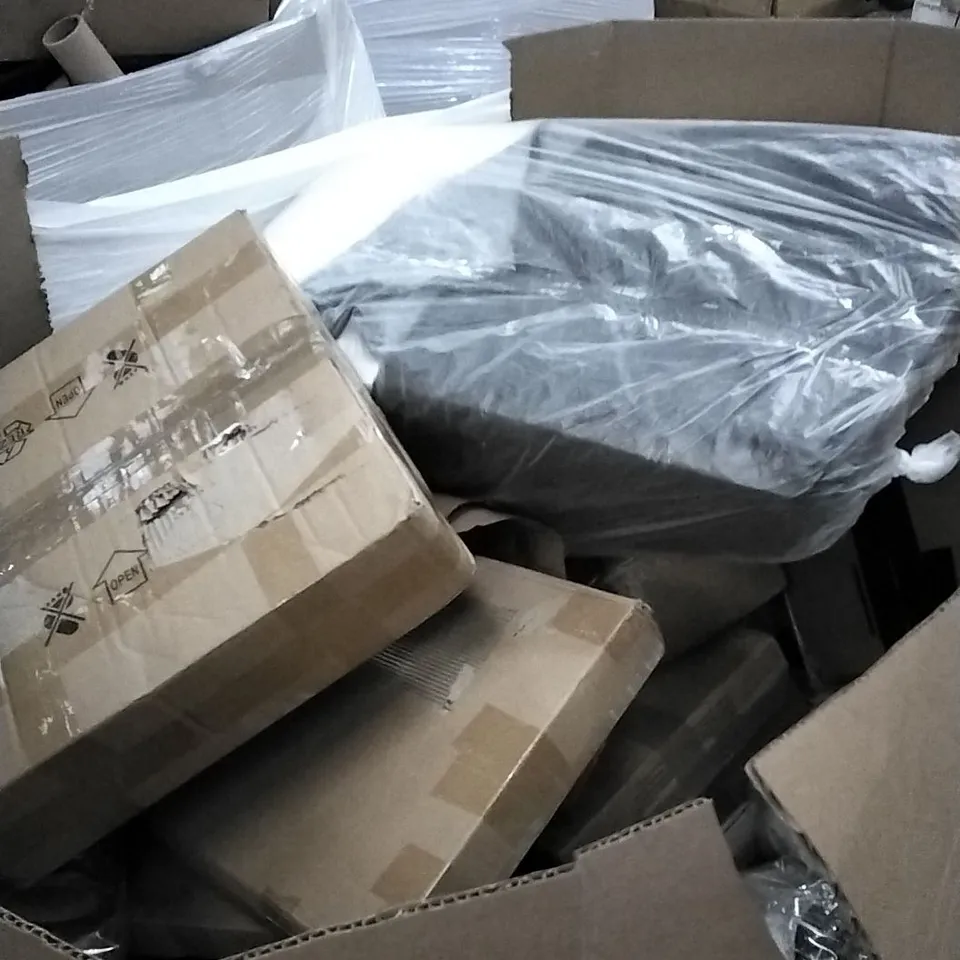 PALLET OF ASSORTED ITEMS INCLUDING FOOTREST, BLANKET, ELECTRIC HEATER, TOILET SEAT AND ACCSTORE PORTABLE WARDROBE 