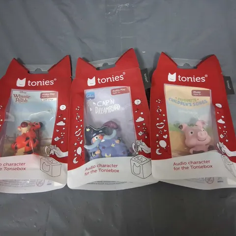 THREE ASSORTED TONIES AUDIO CHARACTERS