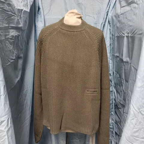 ABOUT BLANK RIB MOCK-NECK COTTON JUMPER – SAGE, SIZE S, DESIGNED IN LONDON