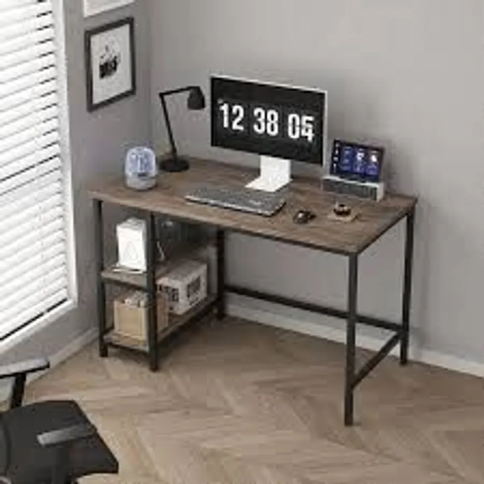 BOXED ADDASYN RECTANGLE COMPUTER DESK - BROWN (1 BOX)