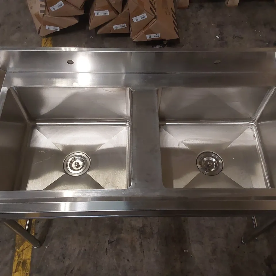 STAINLESS STEEL DOUBLE BOWL COMMERCIAL KITCHEN SINK
