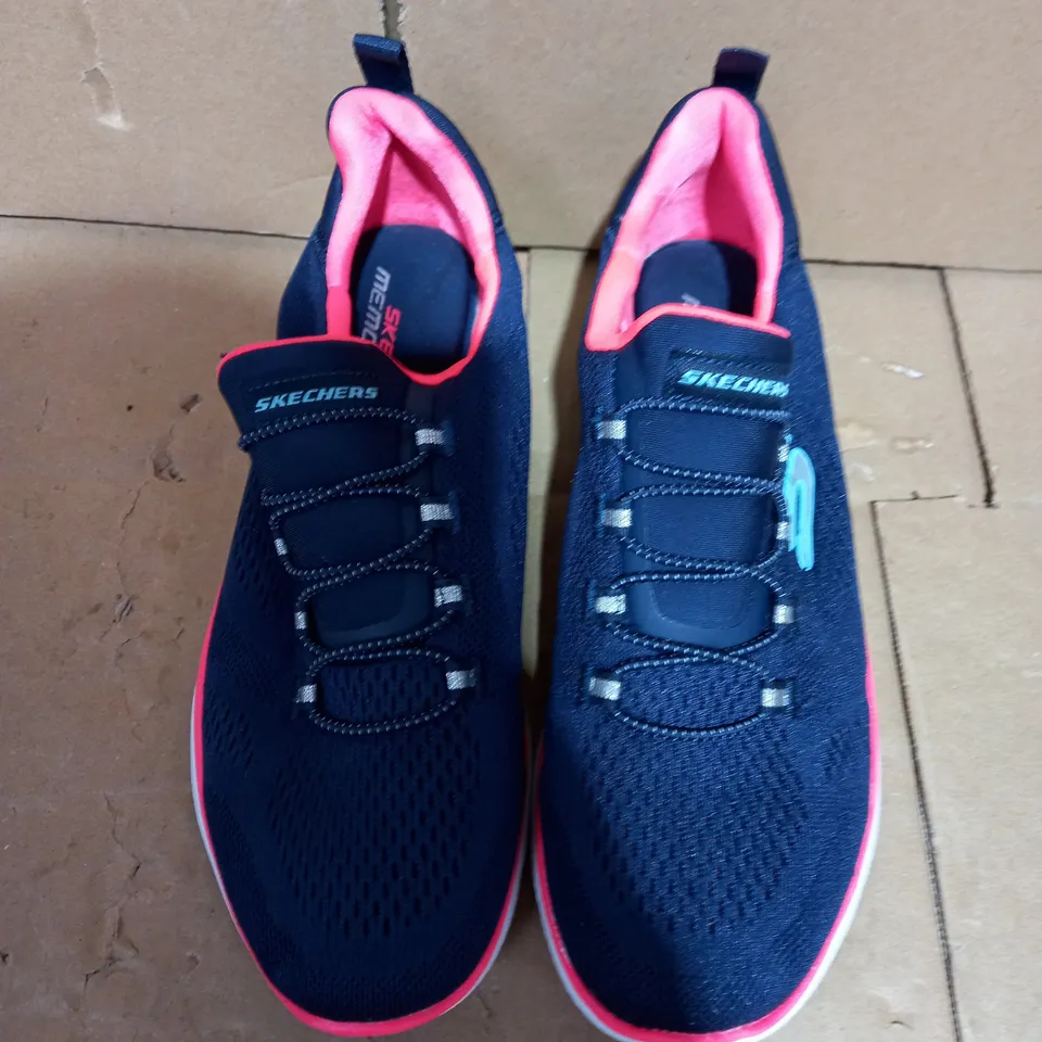 PAIR OF SKECHERS TRAINERS (DARK BLUE / PINK, MEMORY FOAM)