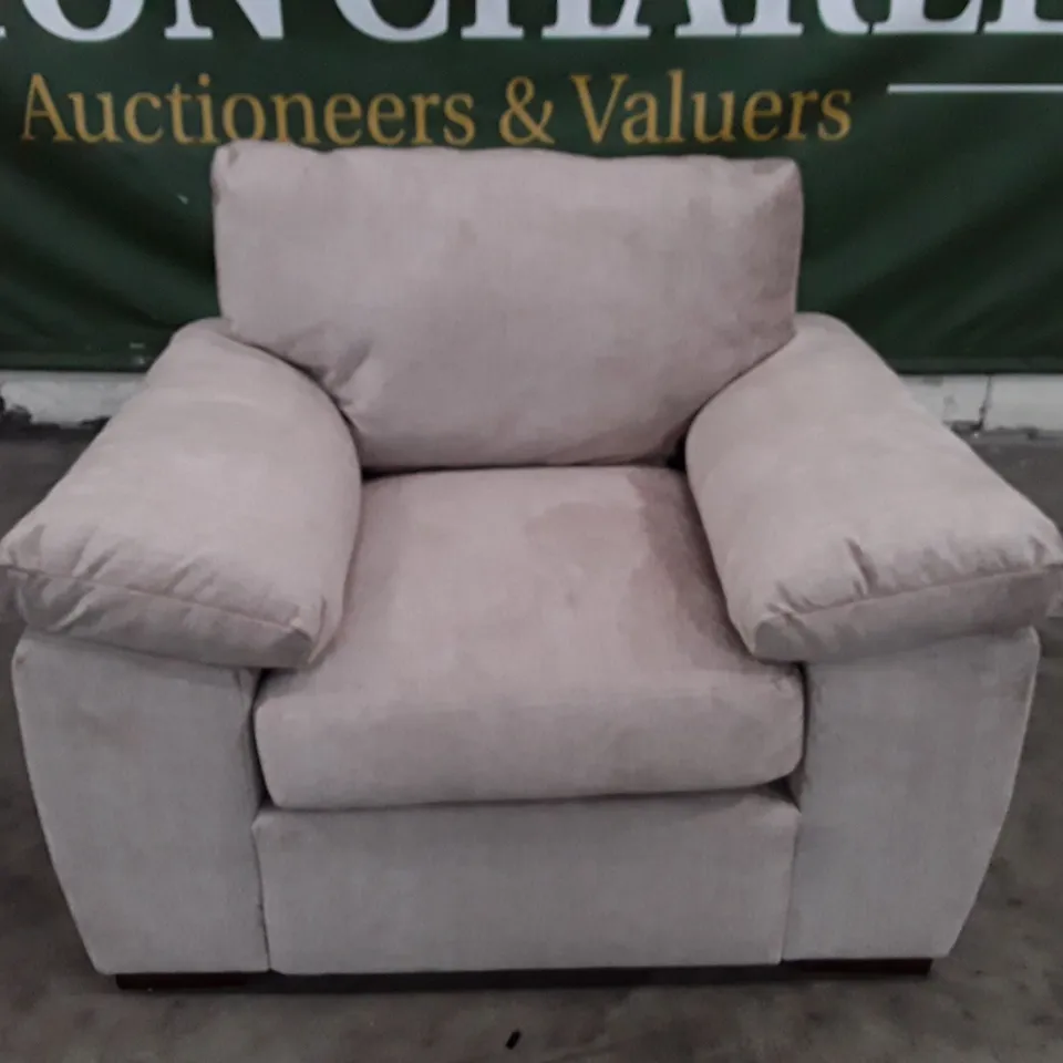 DESIGNER ARMCHAIR - BEIGE FABRIC