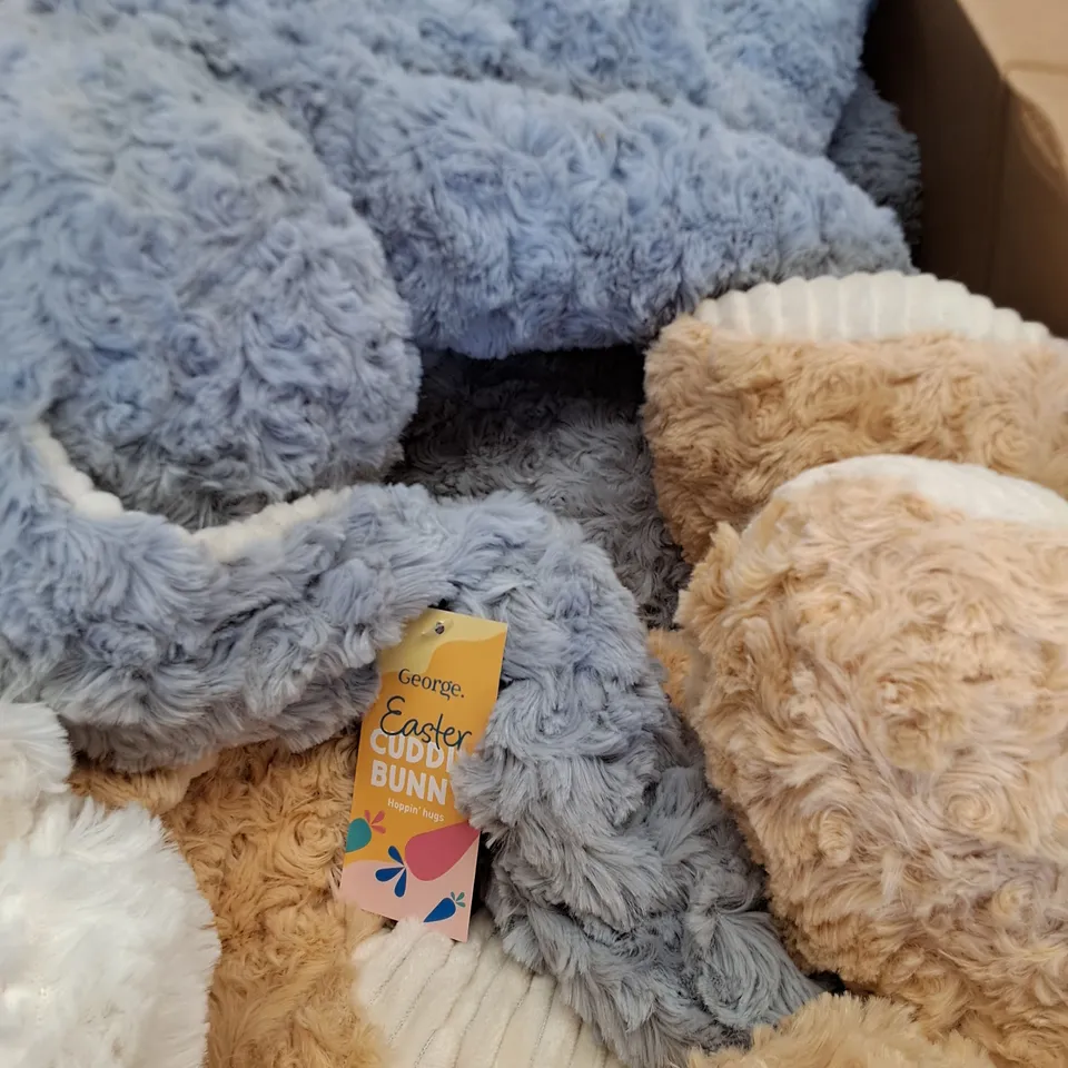 BOX OF APPROXIMATELY 12 BRAND NEW EASTER CUDDLY BUNNY 
