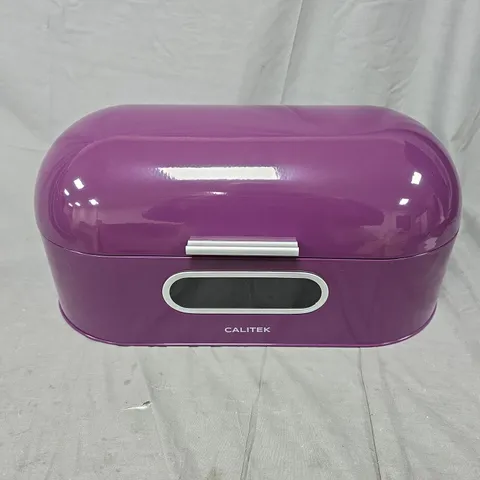 BOXED CALITEK STEEL BREAD BIN IN PURPLE