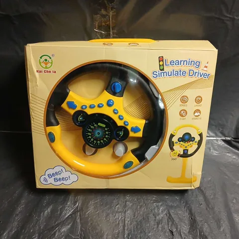 LEARNING SIMULATE DRIVER TOY STEERING WHEEL – BOXED (YELLOW)