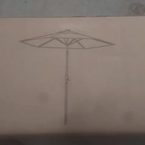 BOXED ROYALCRAFT 2.5m CRANK AND TILT PARASOL - WOOD LOOK ALUMINIUM POLE + IVORY CANOPY (1 BOX)