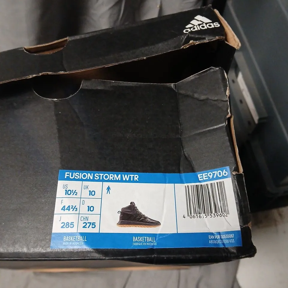 ADIDAS FUSION STORM WTR SNEAKERS – BLACK/GRAY, UK 10