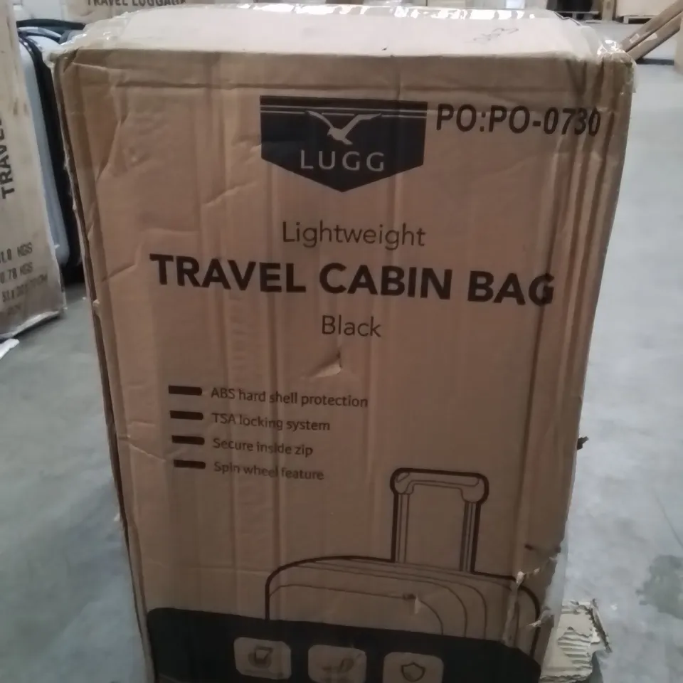 BOXED LUGG LIGHTWEIGHT TRAVEL LUGGAGE CASE -BLACK-
