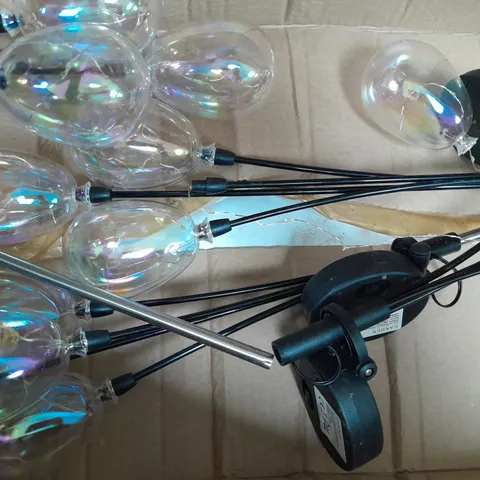 BOXED GARDEN REFLECTIONS SET OF 2 SOLAR LED IRIDESCENT BALLOON CLUSTER STAKE LIGHTS - COLLECTION ONLY