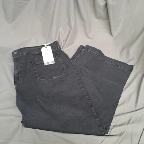 FATFACE KESWICK WIDE LEG CROP JEANS IN BLACK SIZE 20R