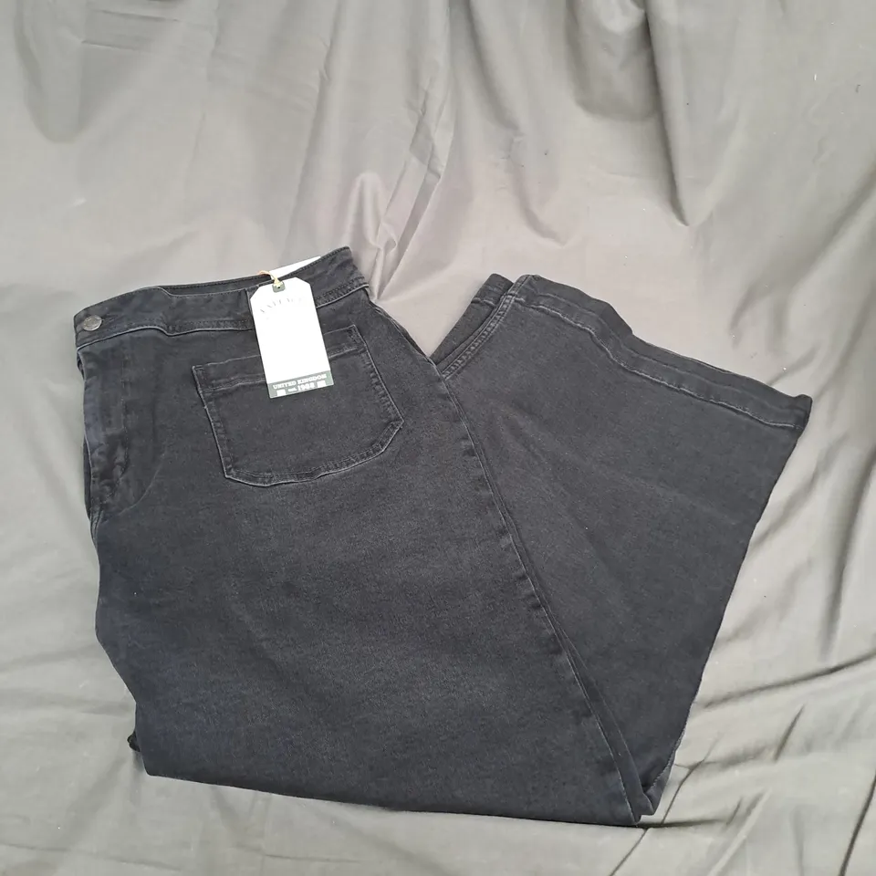 FATFACE KESWICK WIDE LEG CROP JEANS IN BLACK SIZE 20R