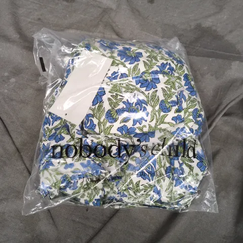 NOBODY'S CHILD FLORAL PRINT DRESS – BLUE & GREEN, UK 14