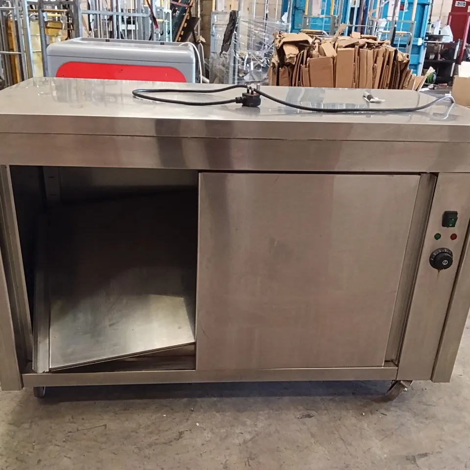 COMMERCIAL STAINLESS STEEL 2 DOOR HOT CUPBOARD