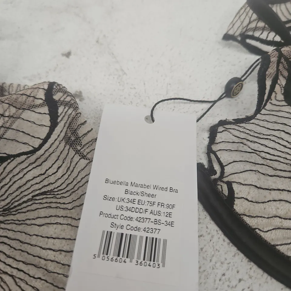  BLUEBELLA MARABEL WIRED BRA – BLACK/SHEER - UK 34E
