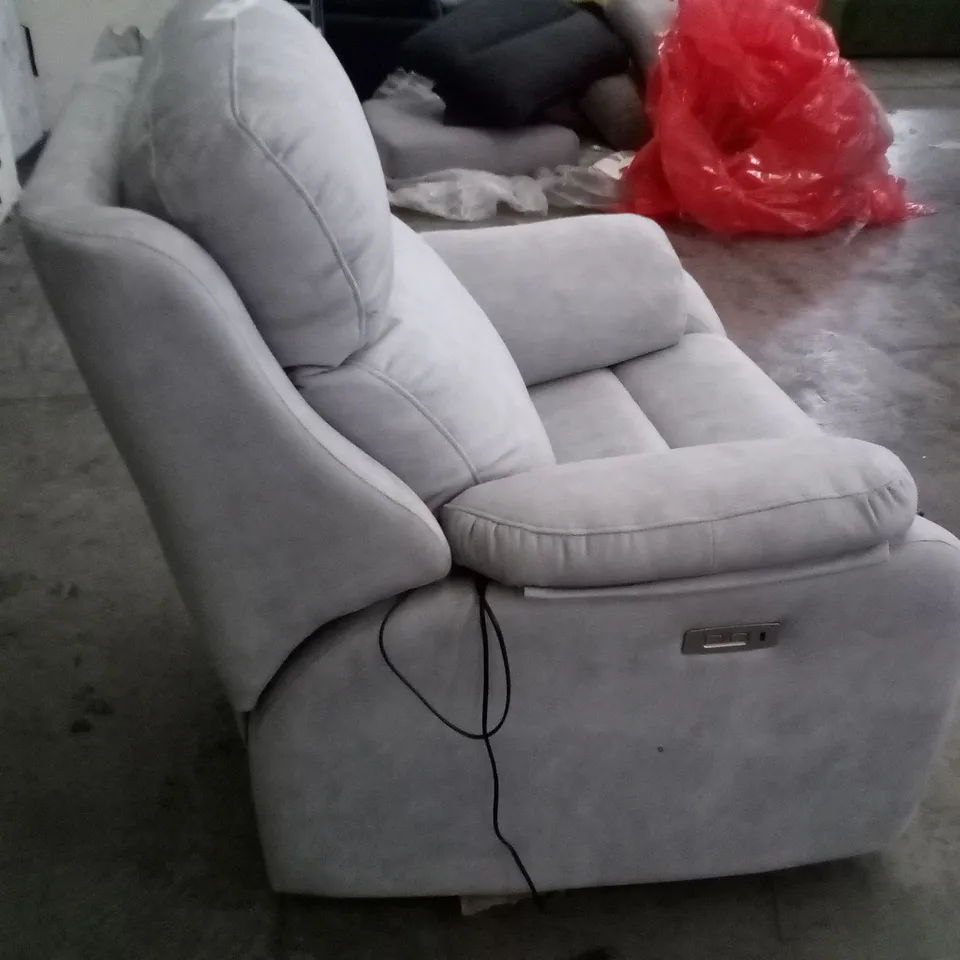 DESIGNER G PLAN KINGSBURY ELECTRIC RECLINER CHAIR - STINGRAY PLATINUM FABRIC 