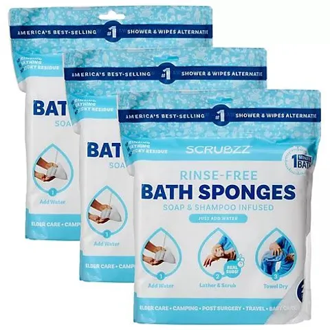 PALLET OF APPROXIMATELY 82 SCRUBZZ 75 PIECE RINSE FREE BATH & SHOWER SPONGES