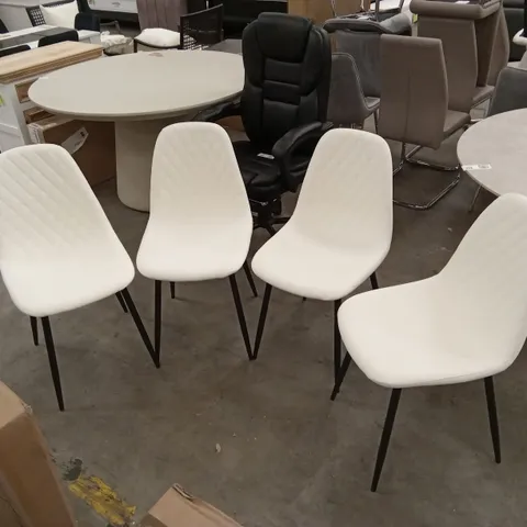 SET OF 4 FAUX LEATHER DINING CHAIRS