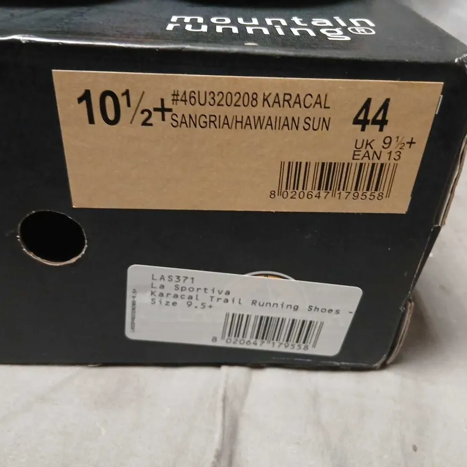 LA SPORTIVA KARACAL TRAIL RUNNING SHOES – SANGRIA/HAWAIIAN SUN – UK 9.5