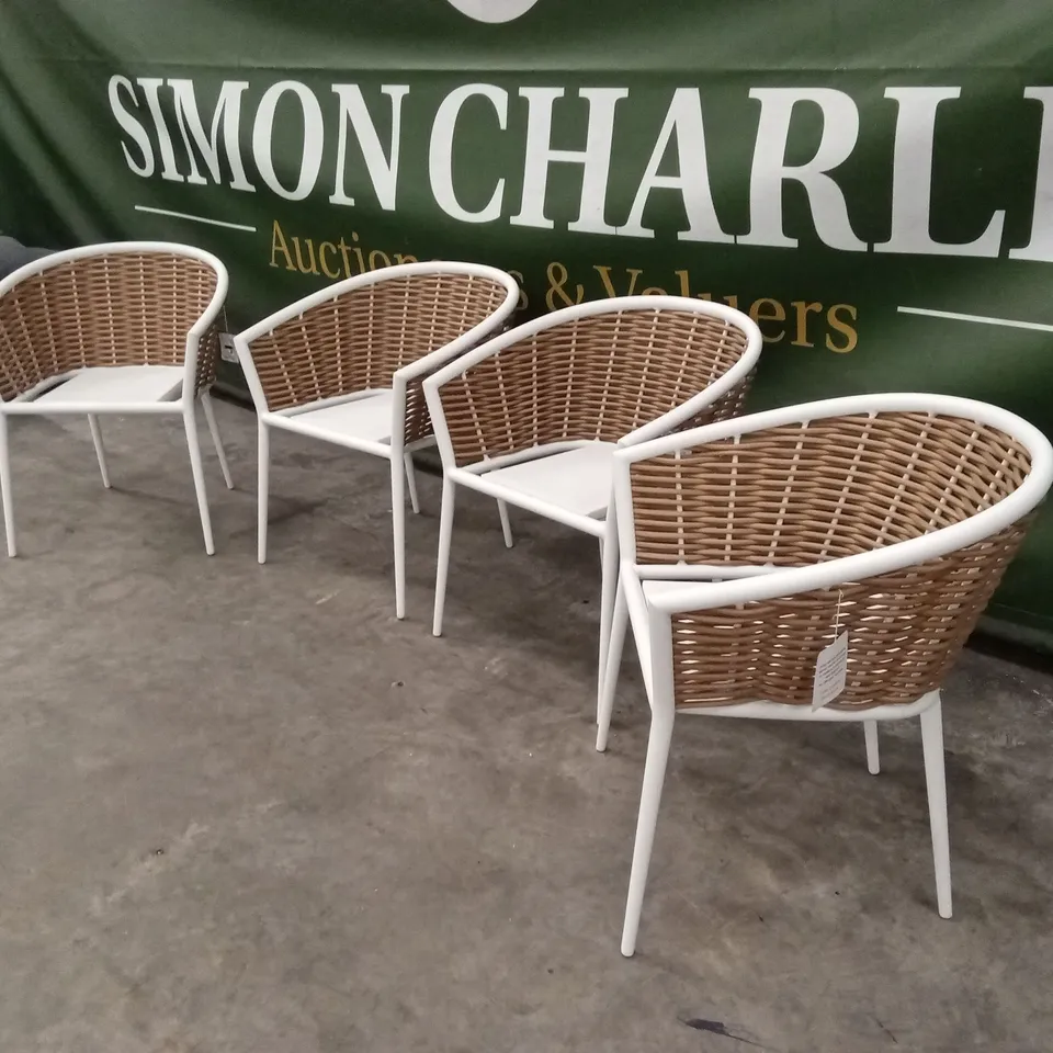 SET OF 4 DESIGNER GARDEN CHAIRS - MISSING CUSHIONS